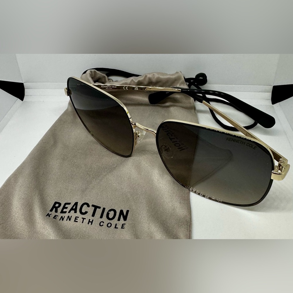 Kenneth Cole Reaction Women's Gold Frame Sunglasses with Gradient Lenses